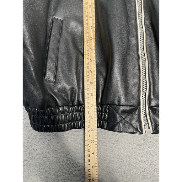 VTG 90s Oakland Raiders Rare Leather Bomber Jacket Game‎ Day Essex MFG Mens XL - Picture 9 of 16